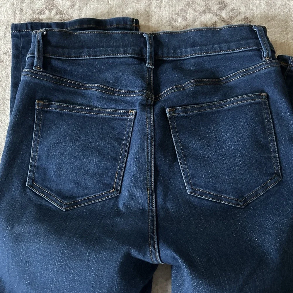Ann Taylor The Boot Crop‎ Jean Size 4 Dark Blue Jeans Bootcut Classic Denim EUC